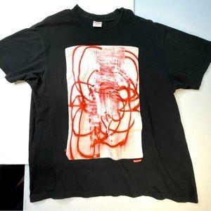Supreme Black Color Christopher Wool 2001 Graphic T-Shirt Mens Large